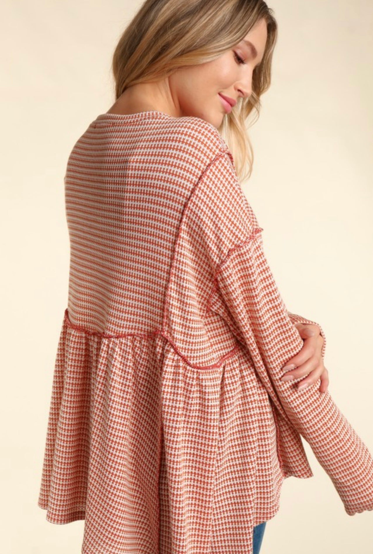 babydoll long sleeve|rust