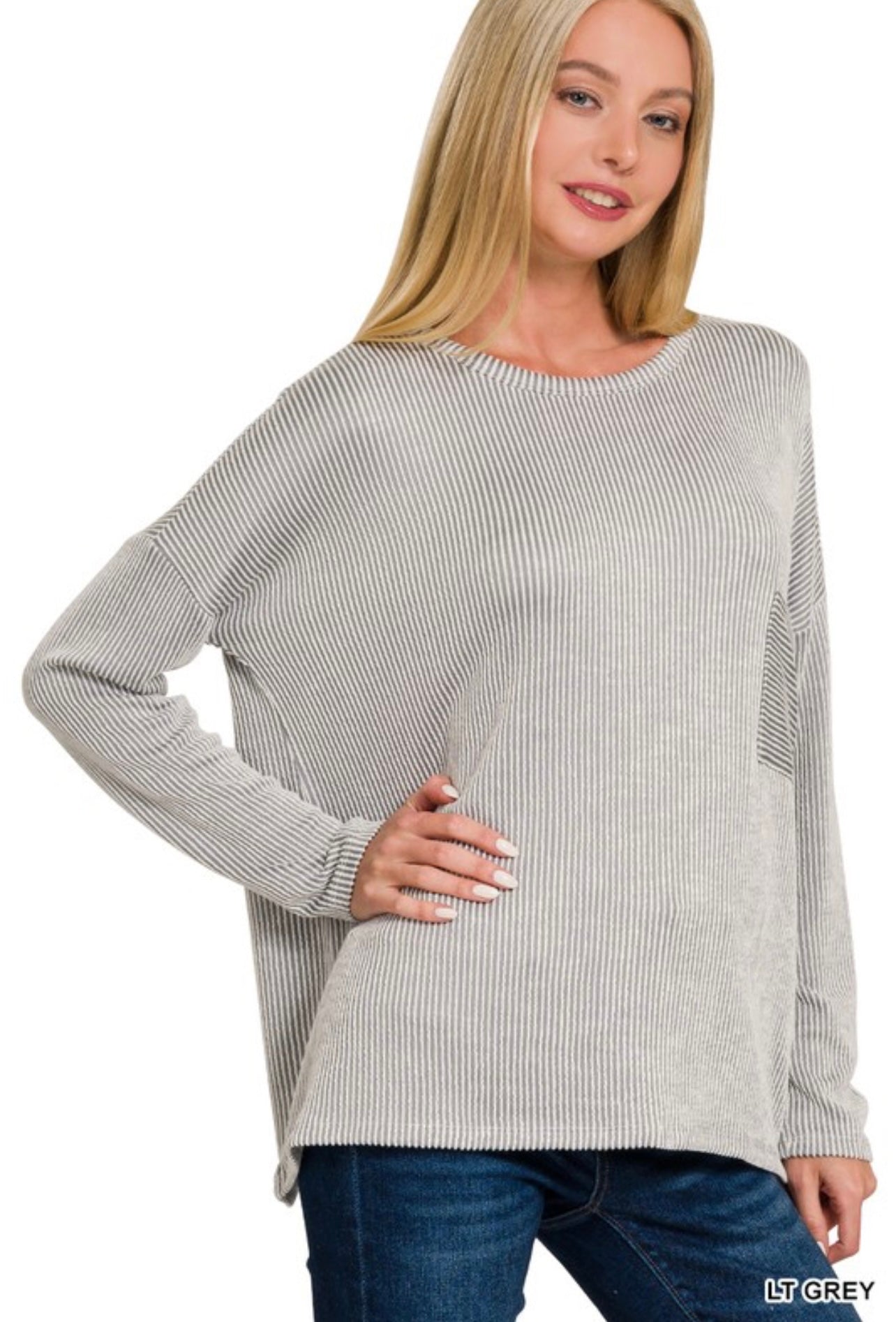 ribbed stripped oversized|grey