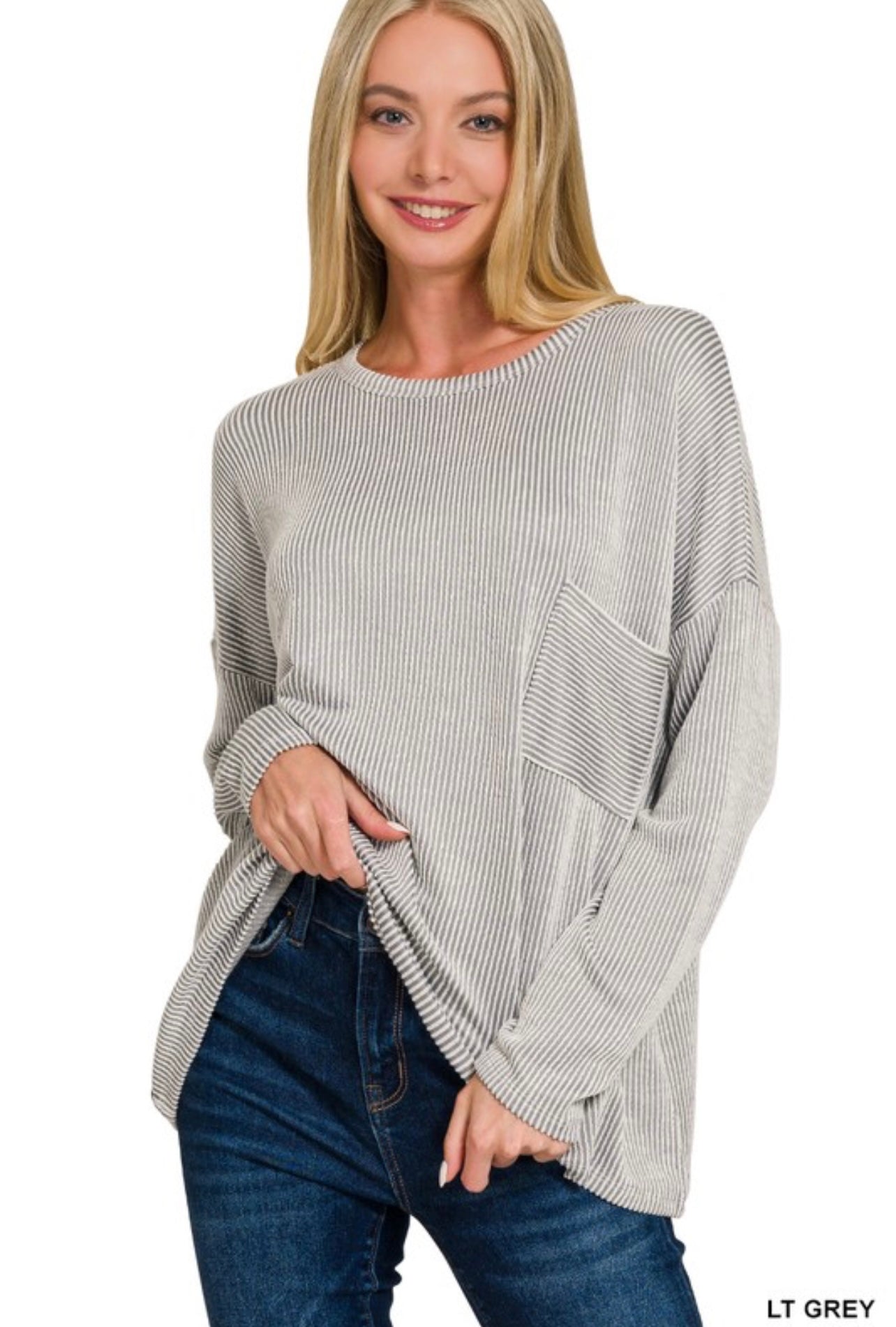 ribbed stripped oversized|grey