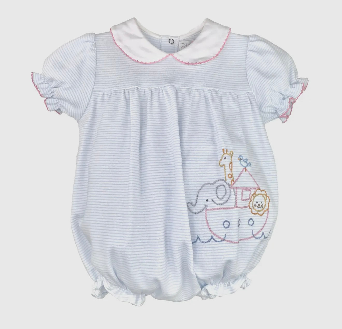 Noah’s Ark embroidered bubble|blue