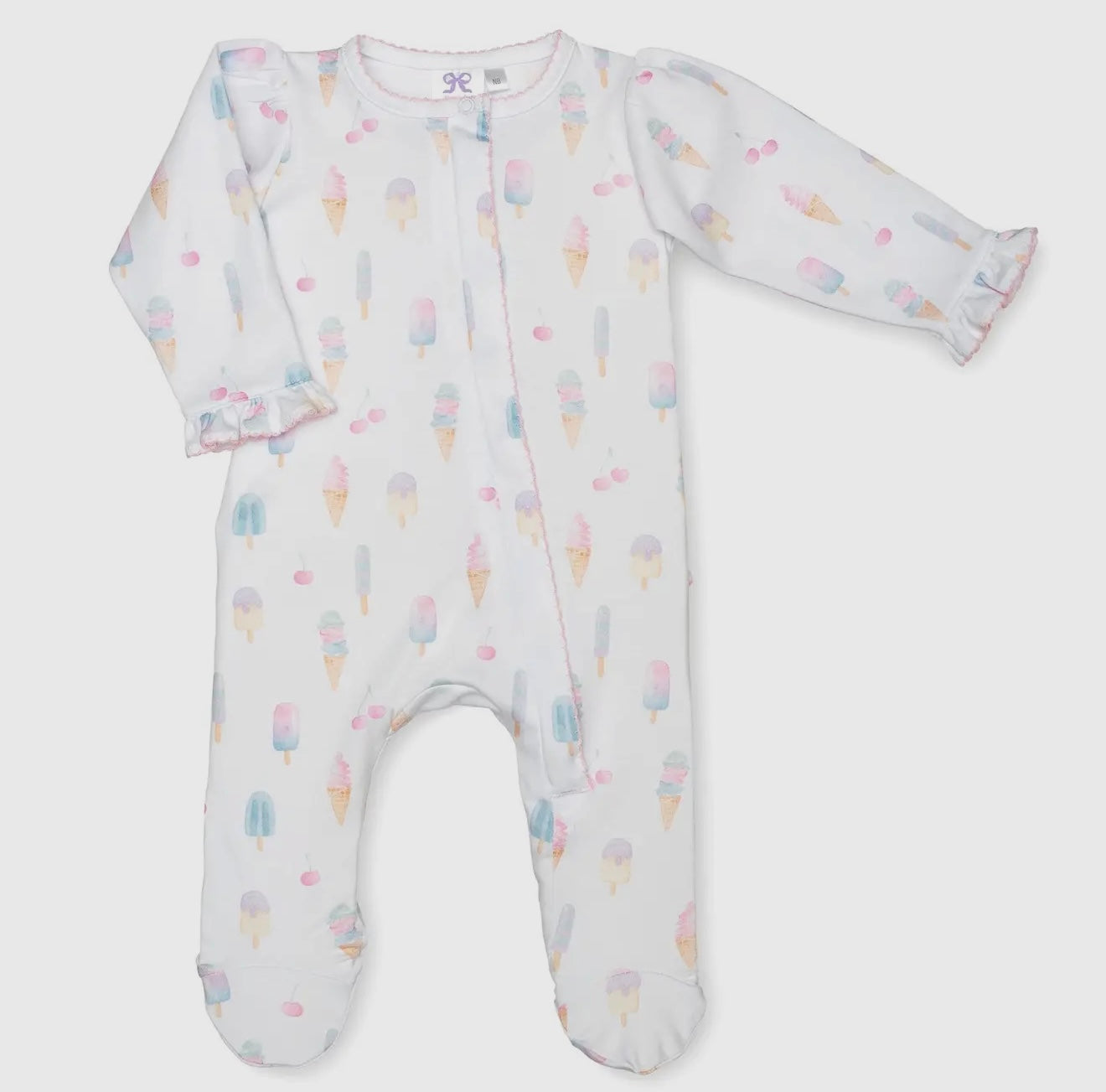 ice cream ruffle footie sleeper|multi