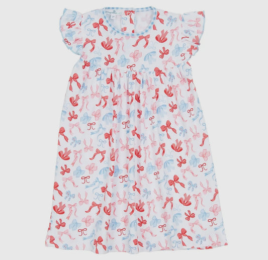 star spangled darling bow dress|red/blue