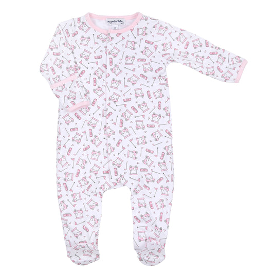 putting around footie sleeper|pink