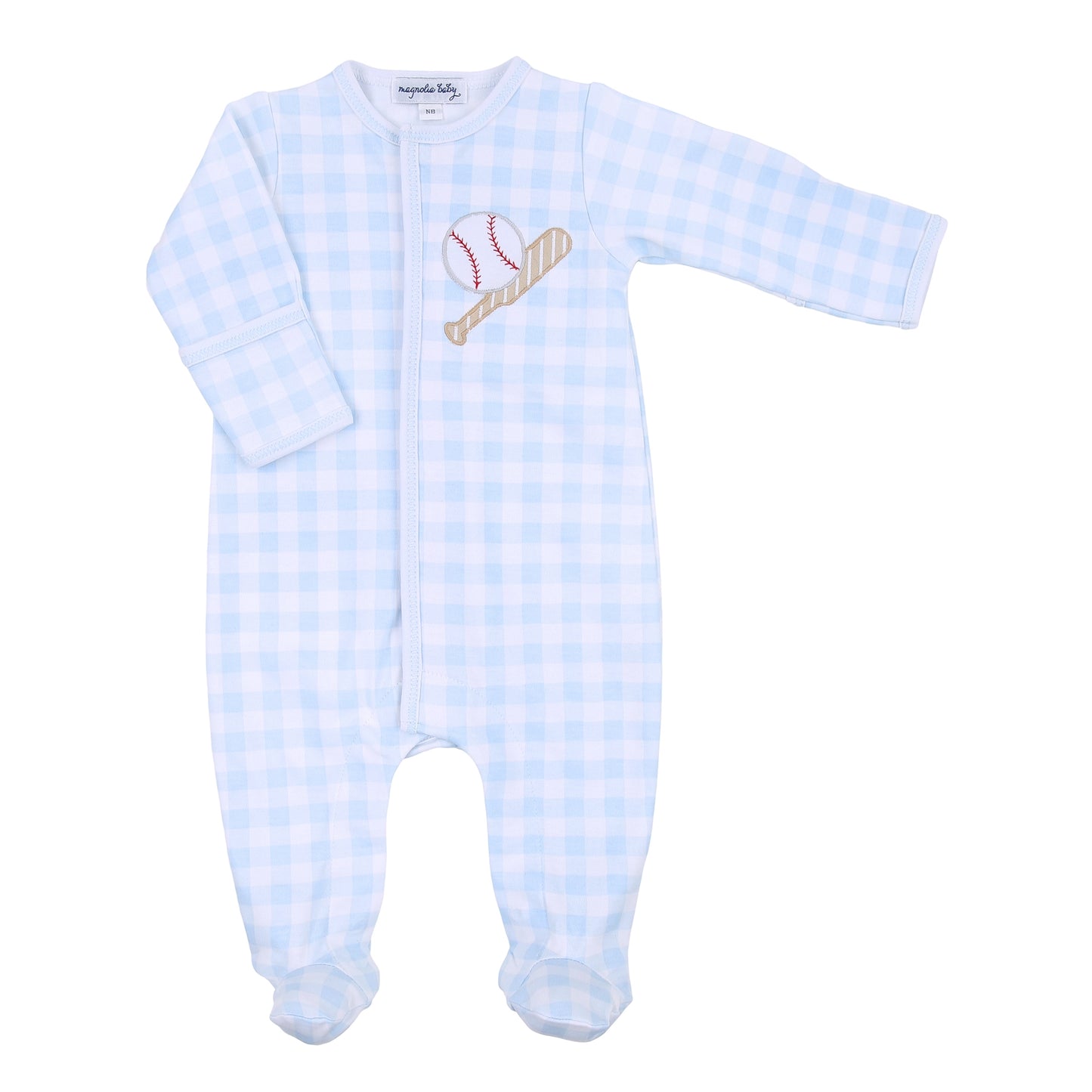 batter up footie sleeper|blue