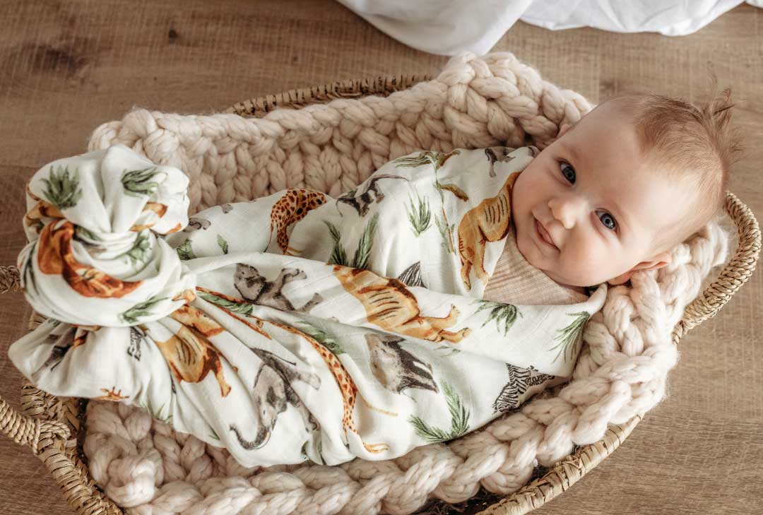bamboo muslin swaddle|safari