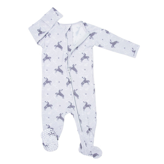 cowboy footie sleeper|gray