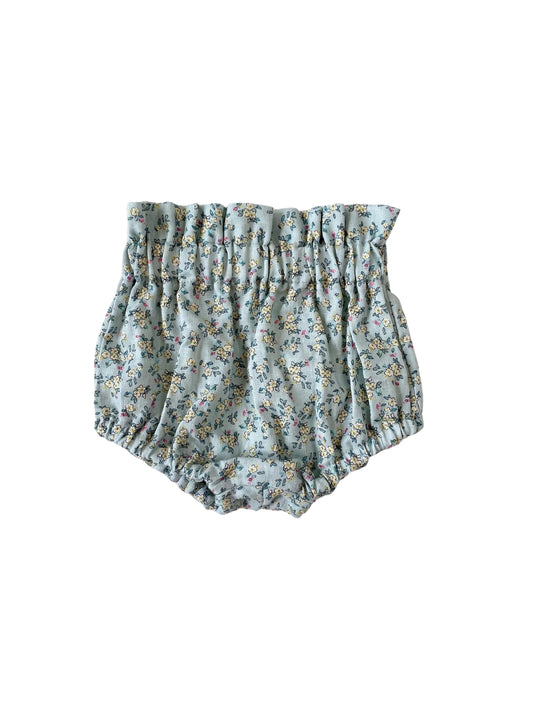 linen bloomers|floral icy blue