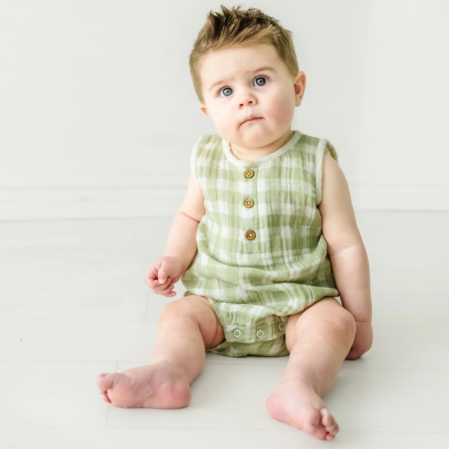 gingham bubble|green