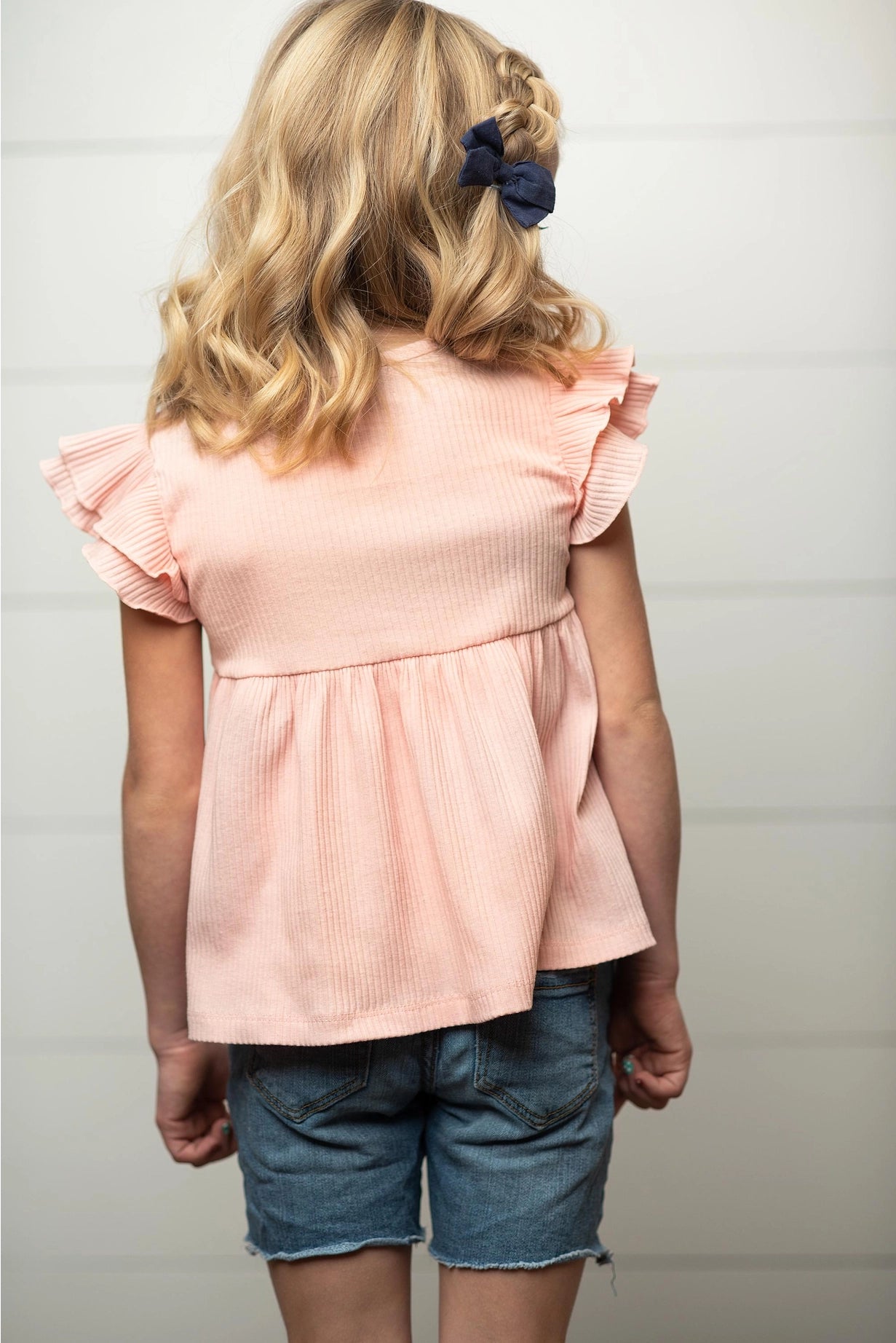 flutter sleeve shirt|light pink