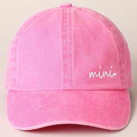 “mini” baseball hat|hot pink