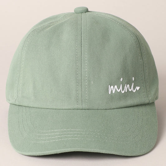 “mini” baseball hat|sage