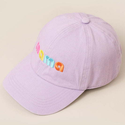 “mama” retro baseball hat|purple