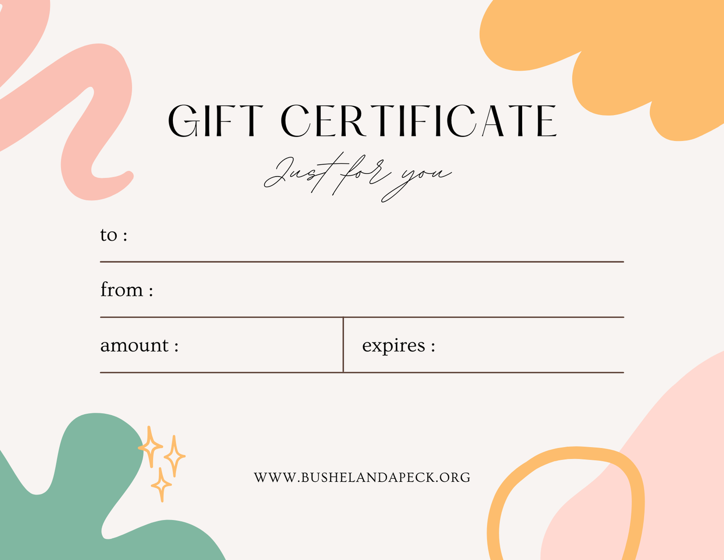 Bushel and a Peck Gift Certificate