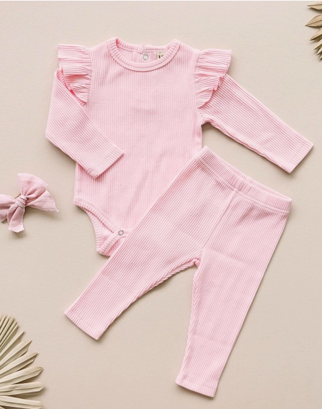 ribbed leggings|pink