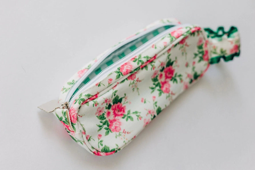 pencil case|pink roses